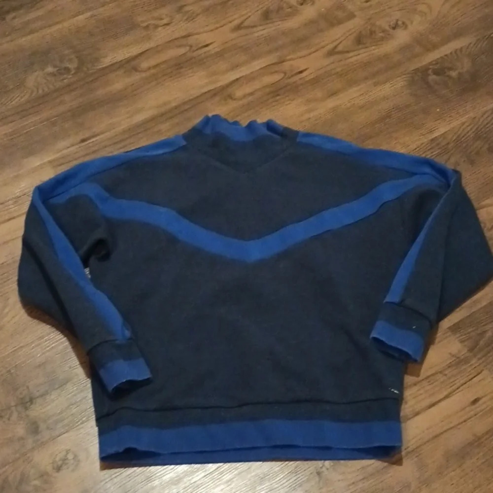 Scotch &Soda Two Toned Blue Retro Mock Neck Sweatshirt A30